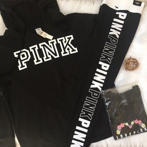 NWT. CAMPUS PULLOVER HOODIE, TEE AND LEGGINGS